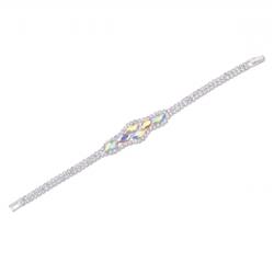 Charleston 15092-101 Bridal Silver Aurora Borealis Link Bracelet