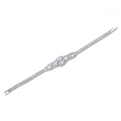 Charleston 15092-100 Bridal Silver Crystal Link Bracelet