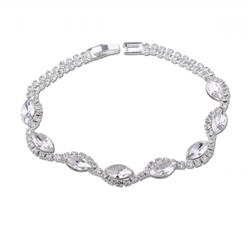Charleston 15091-100 Bridal Silver Crystal Link Bracelet
