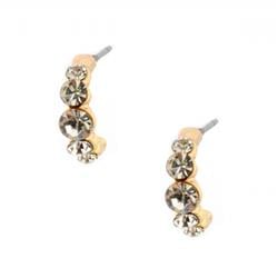 Charleston 20339-200 Wedding Gold Crystal Semi Hoop Stud Earring