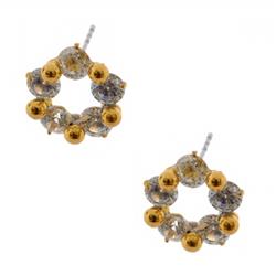 Charleston 41894-200 Wedding Gold Crystal Cubic Zirconia Stud Earrings