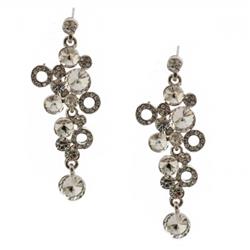 Charleston 41274-100 Wedding Rhodium Crystal Chandelier Dangle Earrings