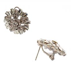 Charleston 41133-400 Wedding Rhodium Crystal Stud Earrings