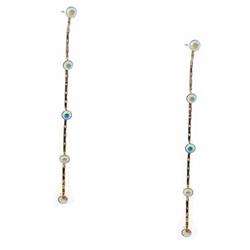 Charleston 24236-101 Wedding Vintage Long Line Dangle Earrings Silver Tone