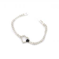 Charleston 14205-101 Wedding Silver Aurora Borealis Line Heart Bracelet