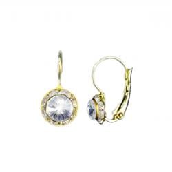 Charleston 21014w200 Wedding Gold Crystal Huggy Stud Earrings