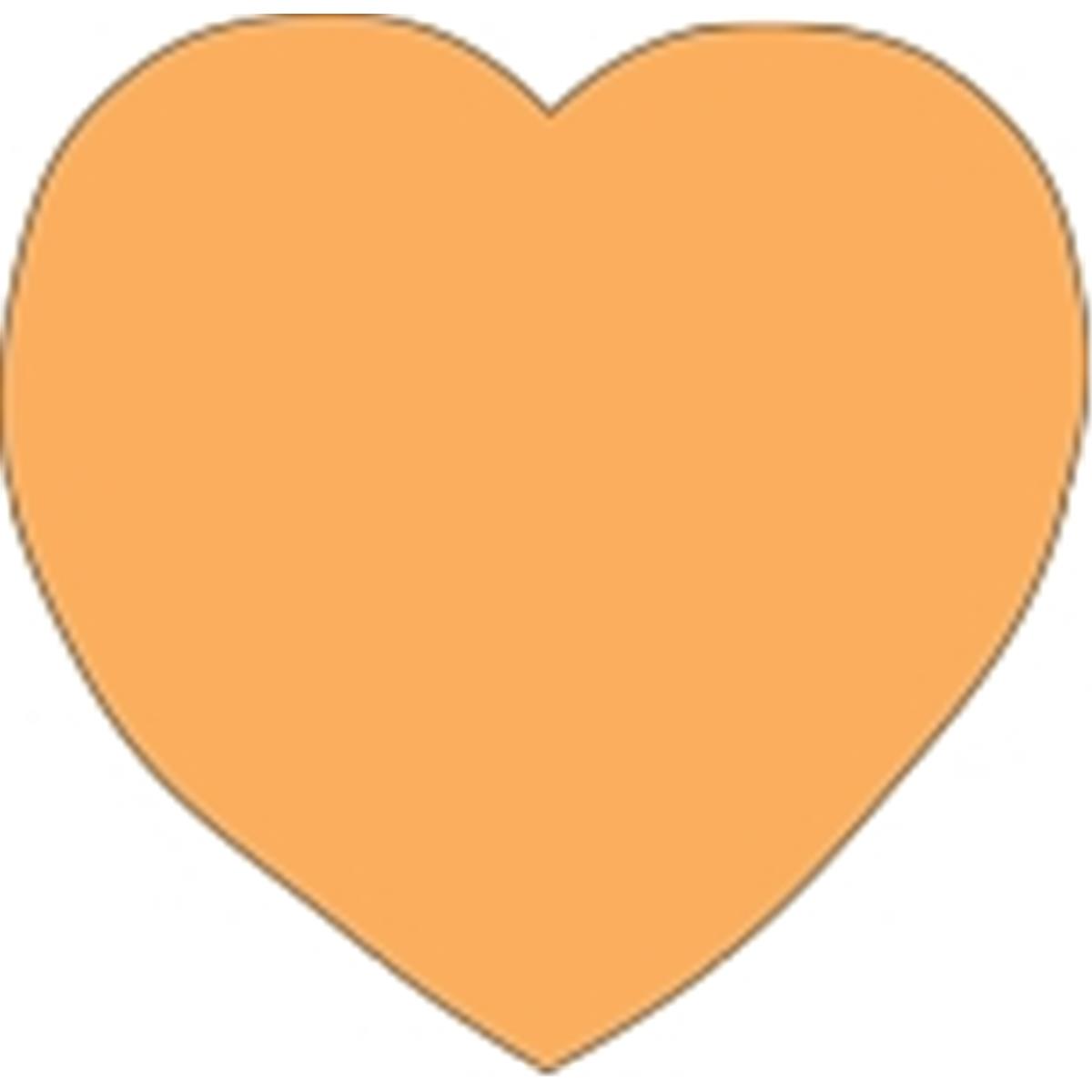 Se-0981 4.5 X 4 In. Small Single Color Sticky Shape Notepad, Orange Heart - 50 Sheets Per Pack