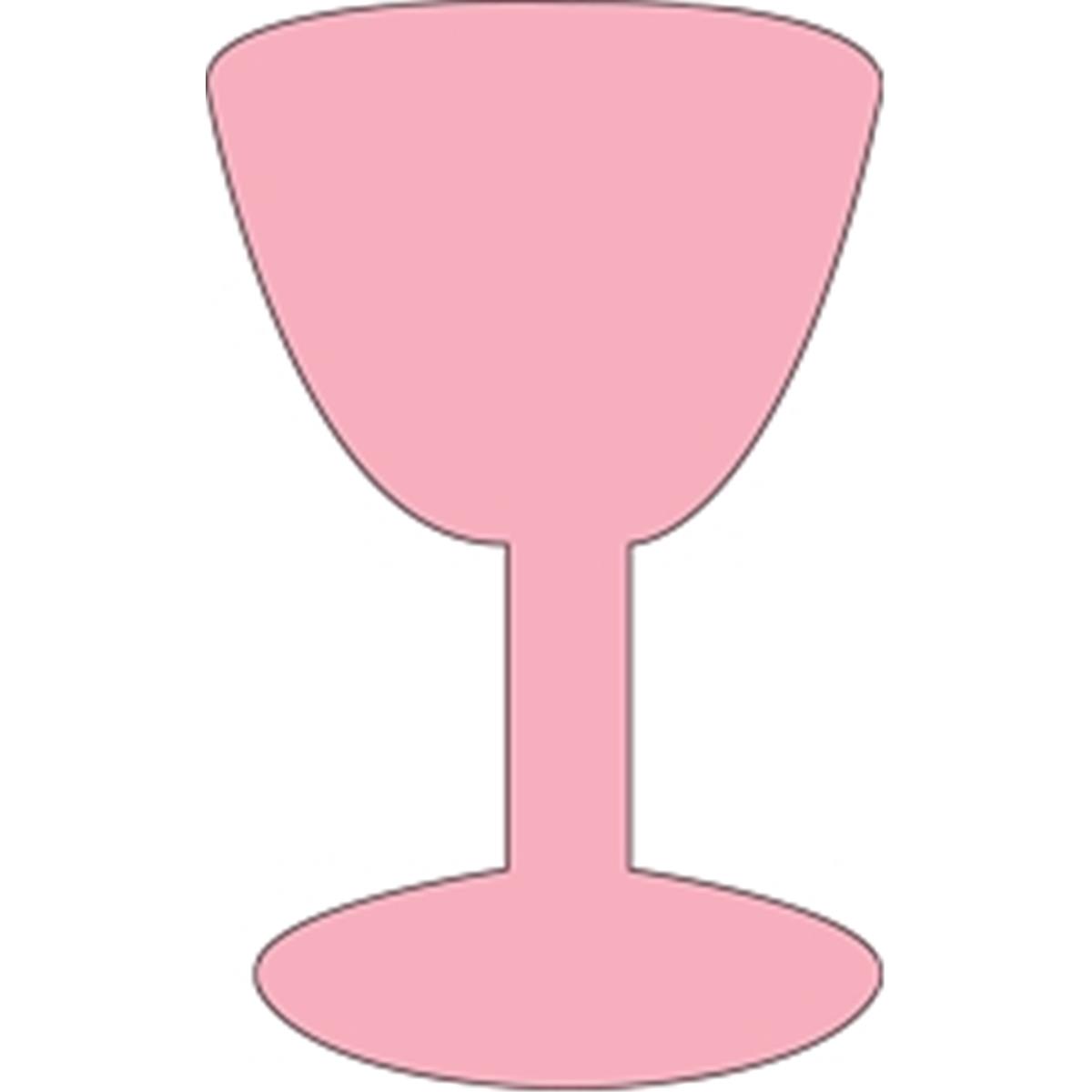 Se-0993 4.5 X 4 In. Small Single Color Sticky Shape Notepad, Wine Glass-pink - 50 Sheets Per Pack