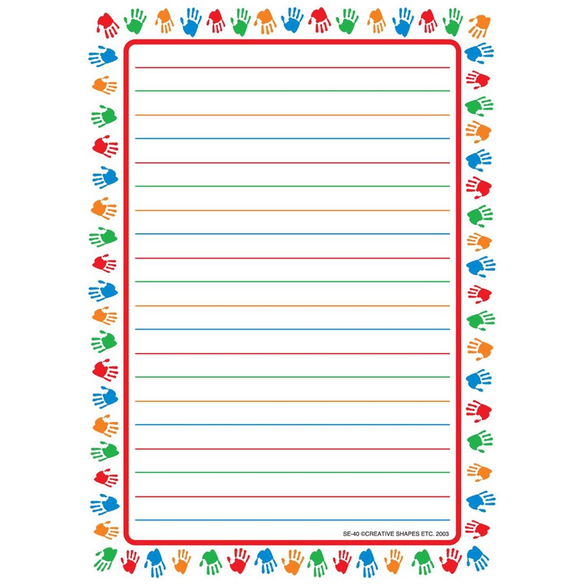 Se-0040 9 X 6 In. Large Lined Notepad, Hands Border - 50 Sheets Per Pack