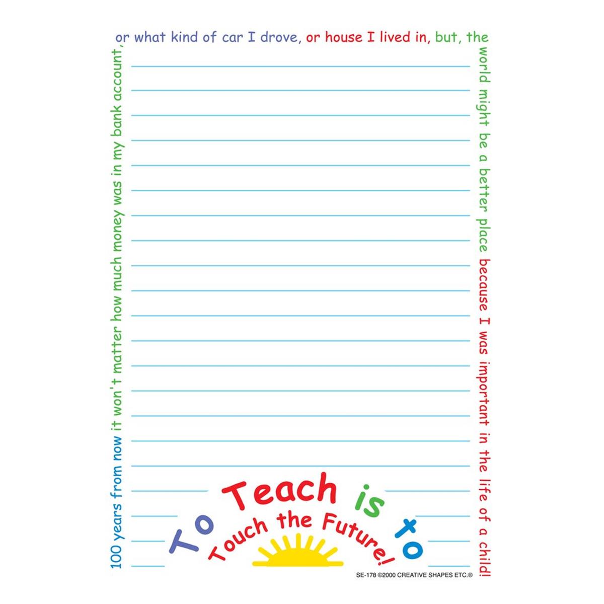 Se-0178 9 X 6 In. Large Lined Notepad, Touch The Future - 50 Sheets Per Pack