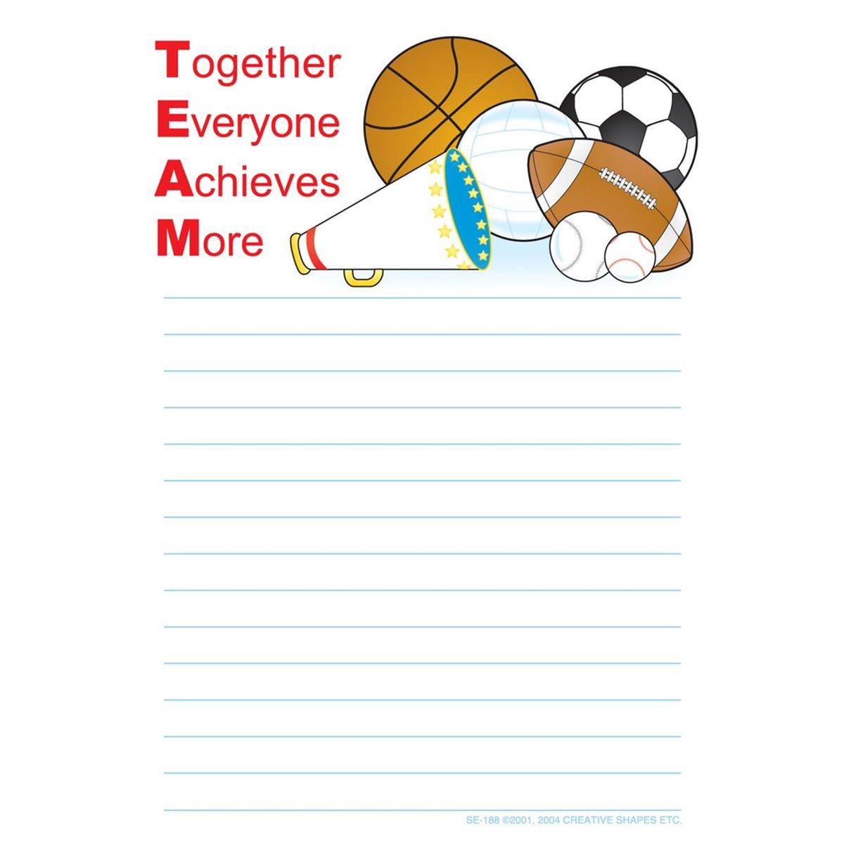 Se-0188 9 X 6 In. Lined Notepad Large, Team - 50 Sheets Per Pack