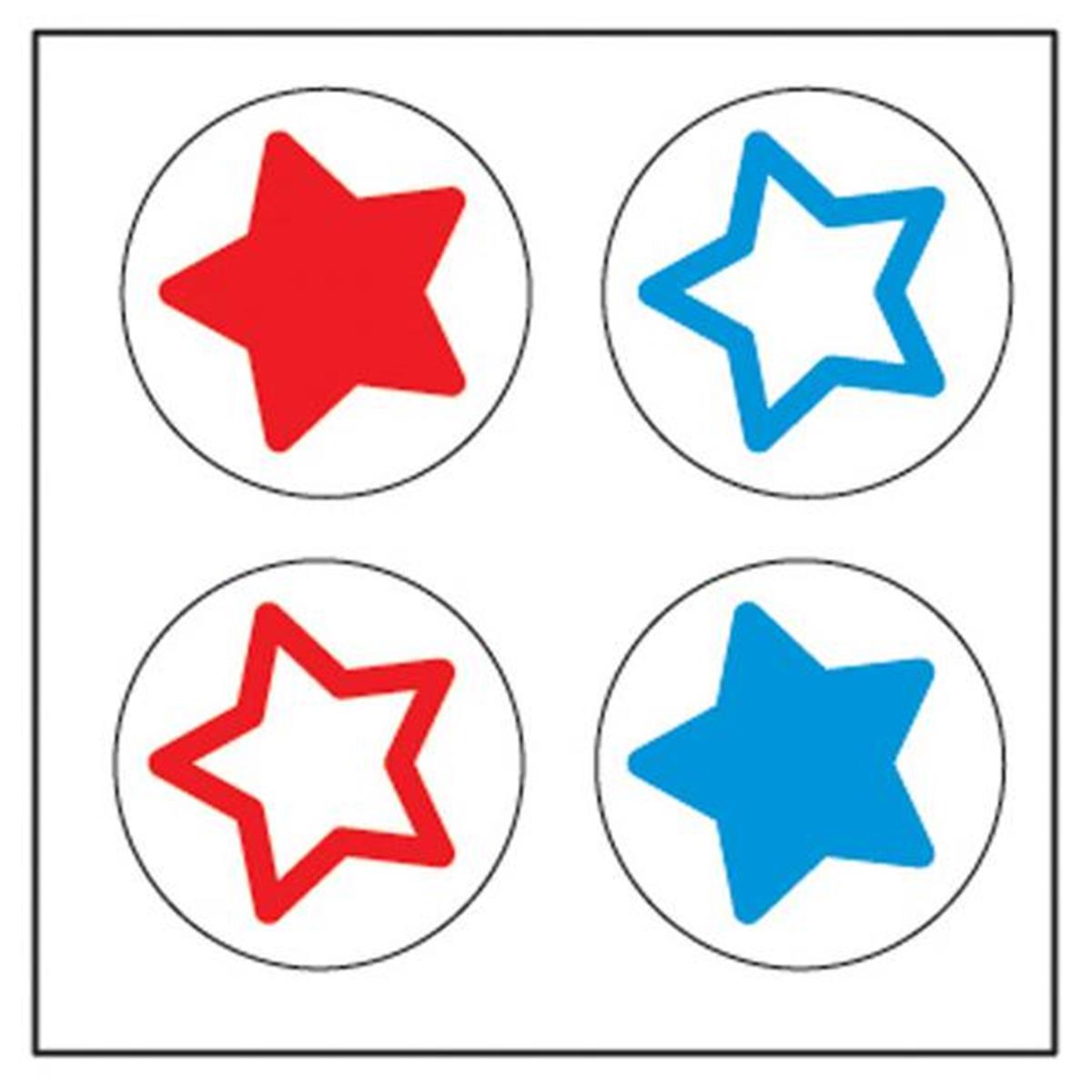 Se-2525 2 X 8 In. Incentive Stickers, Tri-color Stars - 864 Count