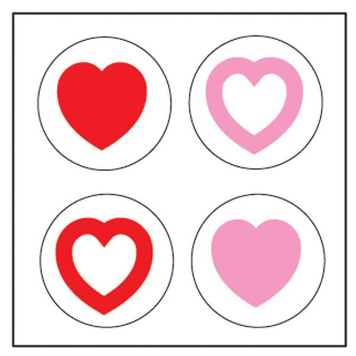 Se-2526 2 X 8 In. Incentive Stickers, Tri-color Hearts - 864 Count