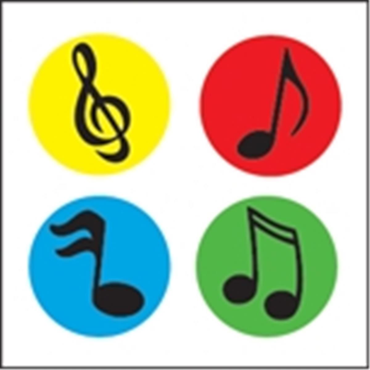 Se-2546 2 X 8 In. Incentive Stickers, Colorful Music Notes - 864 Count