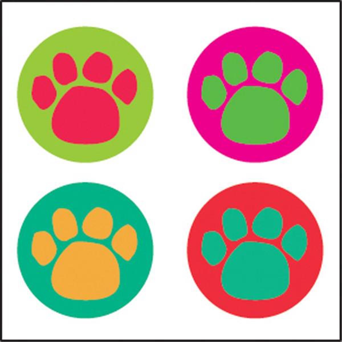 Se-2559 2 X 8 In. Incentive Stickers, Colorful Paws - 864 Count