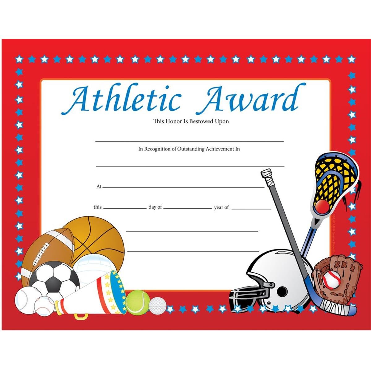 Se-3207 8.5 X 11 In. Athletic Award Certificate - 30 Sheets Per Pack