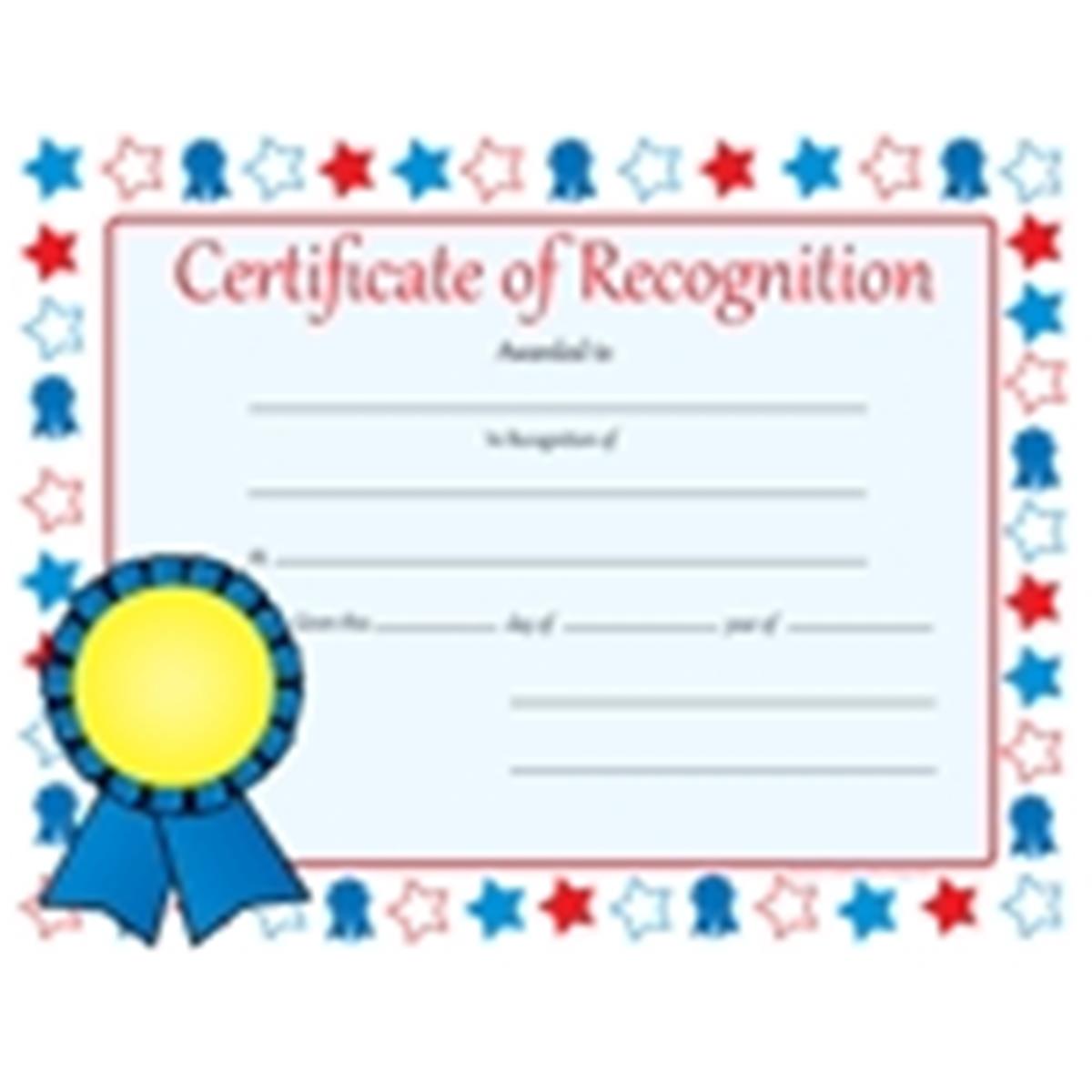 Se-3211 8.5 X 11 In. Cerificate Of Recognition - 30 Sheets Per Pack