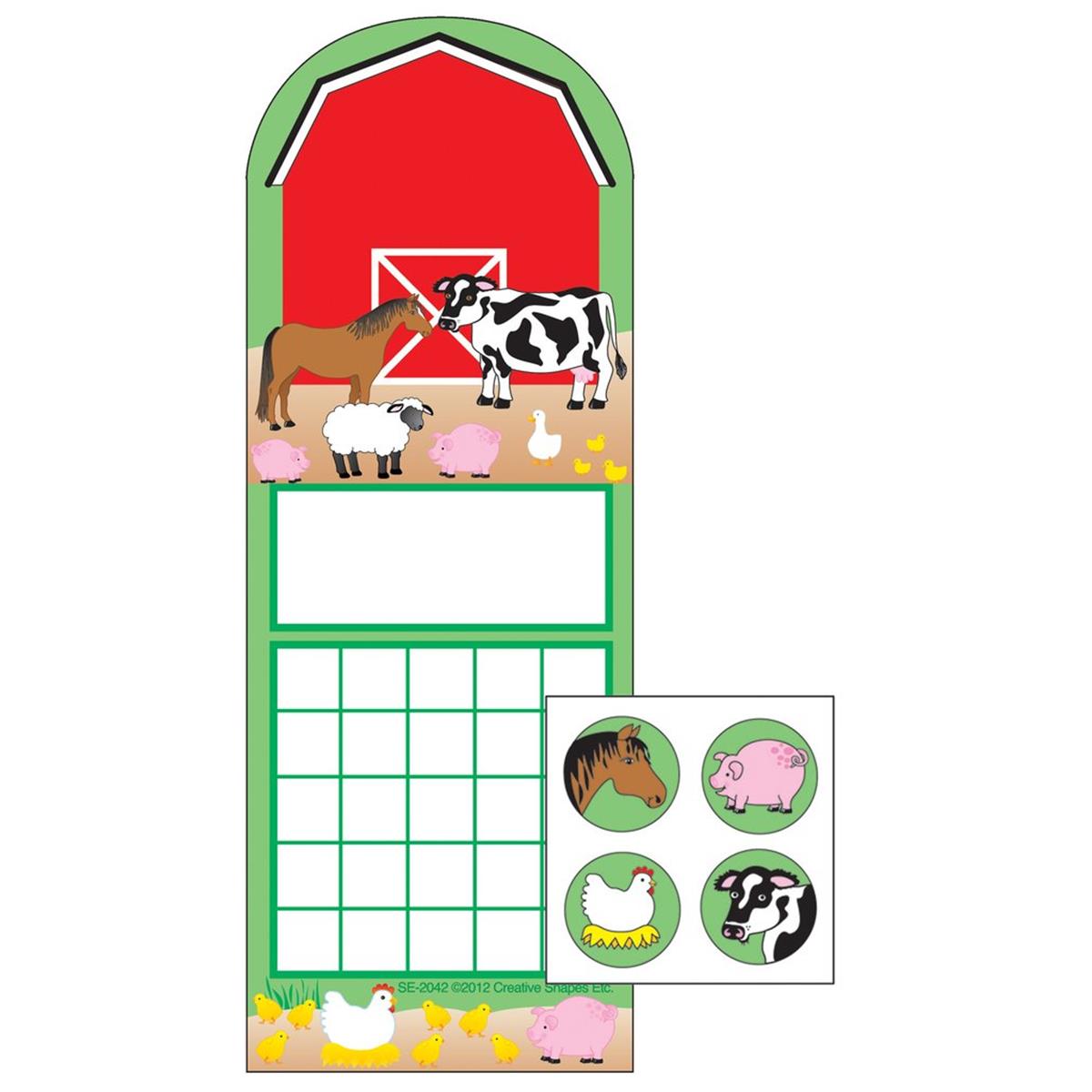 Se-4048 3 X 9 In. Incentive Sticker Set, Farm - 6 Sheets Per Pack & 288 Count