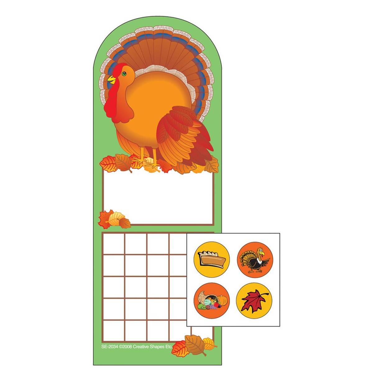 Se-4055 3 X 9 In. Incentive Sticker Set, Turkey - 6 Sheets Per Pack & 288 Count