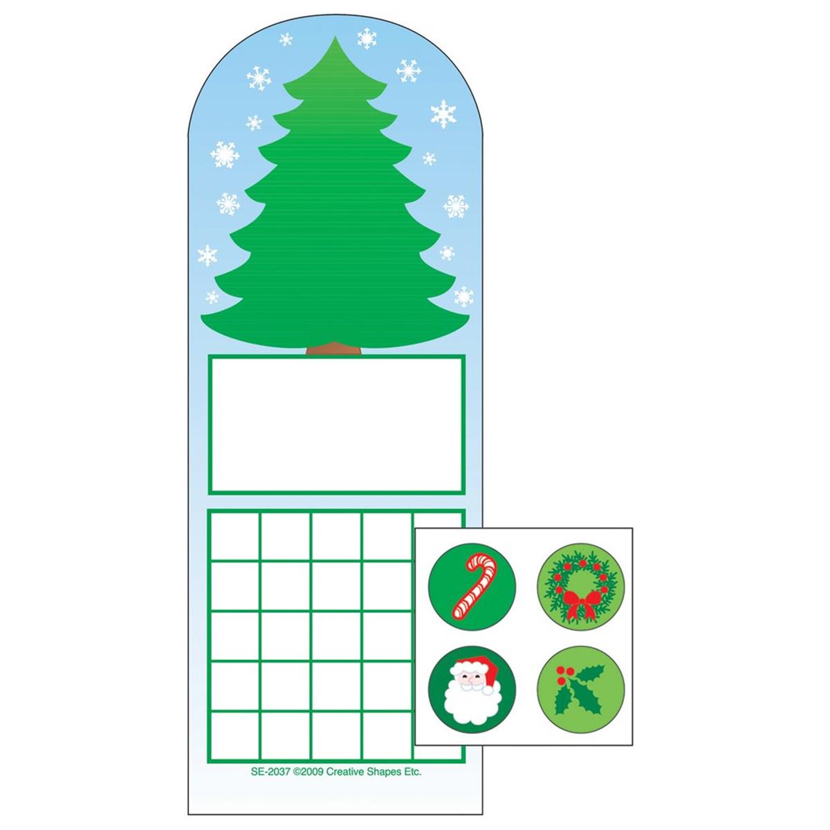 Se-4056 3 X 9 In. Incentive Sticker Set, Fir Tree - 6 Sheets Per Pack & 288 Count