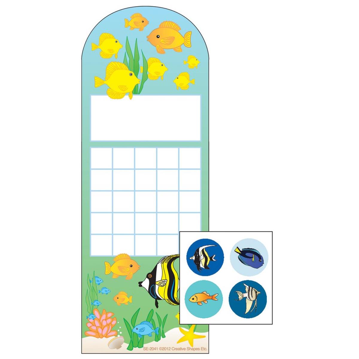 Se-4071 3 X 9 In. Incentive Sticker Set, Aquarium - 6 Sheets Per Pack & 288 Count