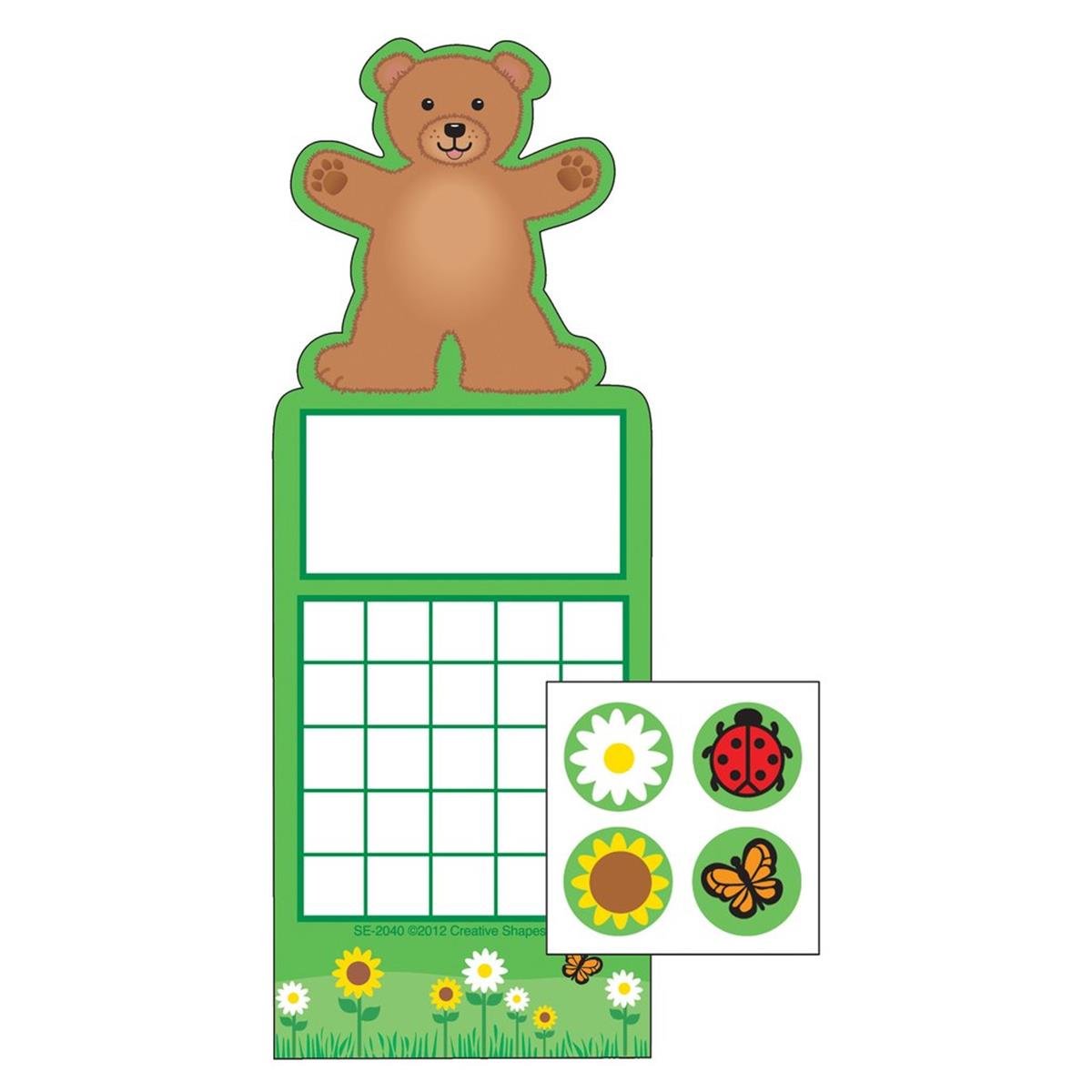 Se-4075 3 X 9 In. Incentive Sticker Set, Teddy Bear - 6 Sheets Per Pack & 288 Count