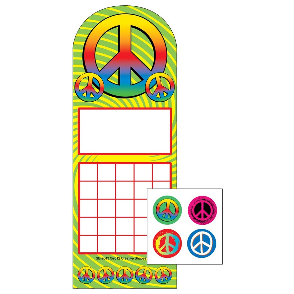 Se-4079 3 X 9 In. Incentive Sticker Set, Peace - 6 Sheets Per Pack & 288 Count