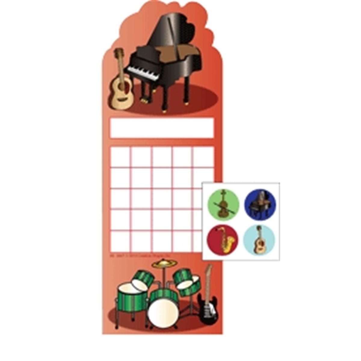 Se-4084 3 X 9 In. Incentive Sticker Set, Musical Instruments - 6 Sheets Per Pack & 288 Count