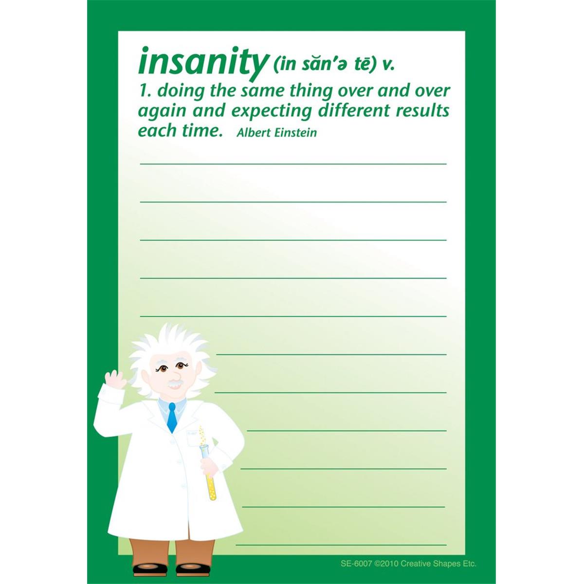 Se-6007 3.5 X 5 In. Notes & Quotes, Insanity - 35 Sheets Per Pack