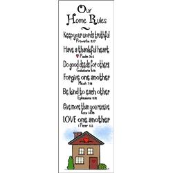 3673 Our Home Rules Wall Plaque