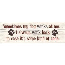 3687 Sometimes My Dog Winks Wall Plaque