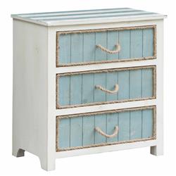 CVFZR3560 South Shore 3 Drawer Rope Accent Chest, Blueish Grey & White