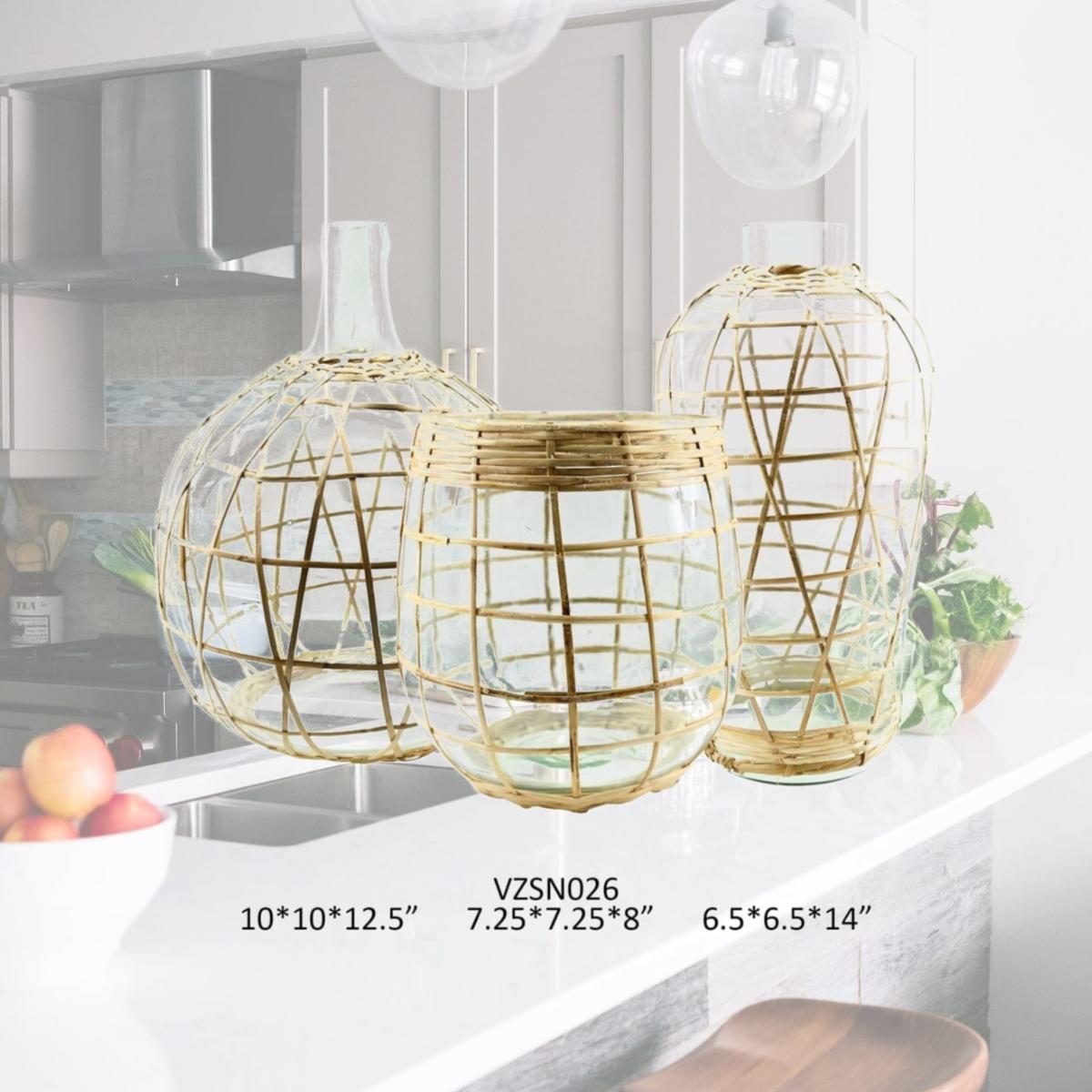 Picture of Crestview Collection CVVZSN026 6.5 in. Biscayne Containers, Natural - Set of Three