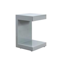 Tc-1332c-gray Lino Nightstand With One Drawer, Gray Lacquer - 23 X 15 X 15 In.