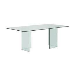 Cb-010-clear Miami Glass Dining Table, Clear - 30 X 83 X 39.5 In.