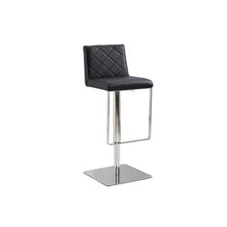 Cb-922-bl-bar Loft Eco-leather With Stainless Steel Bar Stool, Black - 33 X 16.5 X 18.5 In.