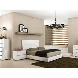 Tc-9002-kw Pisa Stainless Steel King Bed, White Lacquer - 49.5 X 80 X 85 In.