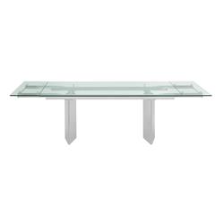 Cb-096 Tower Extendable Dining Table, Clear - 30 X 78 X 47 In.