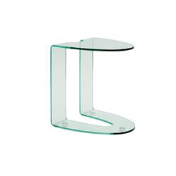 Cb-037 Lido Glass End Table, Clear - 22 X 20 X 18 In.