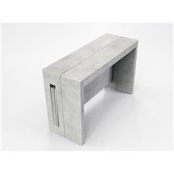 Tc-542b-gr Elasto Extendable Console & Dining Table, Gray Concrete - 30 X 47 X 17.5 In.