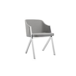 Cb-f3202-g Acorn Eco-leather Arm Dining Chair, Dark Gray - 30 X 22.5 X 20 In.