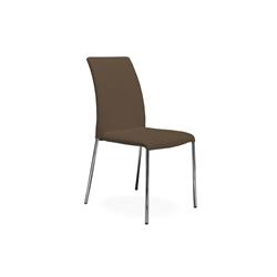 Tc-2014-tp 18 X 18.5 X 35.5 In. Romi Dining Chair In Taupe Leather With Plated Base, Chrome - Set Of 2