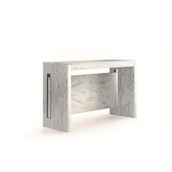 Tc-540b-ca 17.5 - 73 In. Erika Console Table In White Marbled Grain Melamine