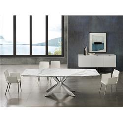 Tc-mt01smk 71 - 103 In. Icon Motorized Dining Table In Smoked Glass With Polished Stainless Steel Base