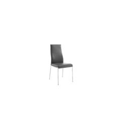 Cb-511gr 18.5 X 21.5 X 38 In. Firenze Dining Chair In Dark Gray Polyurethane-leather With Stainless Steel Base