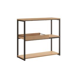 Kd-b100bir 31 X 13 X 30 In. Noa Console Table In Birch Melamine With Black Metal Painted & Removable Tray