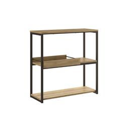 31 X 13 X 30 In. Noa Console Table In Oak Melamine With Black Painted Metal & Removable Tray