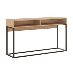Kd-b130bir 53 X 14 X 30 In. Noa Console Table In Birch Melamine With Black Metal Painted Frame