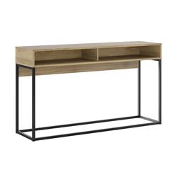 Kd-b130ok 53 X 14 X 30 In. Noa Console Table In Oak Melamine With Black Painted Metal Frame