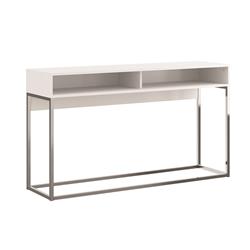 Kd-b130wh 53 X 14 X 30 In. Noa Console Table In Matte White With Chromed Metal Frame
